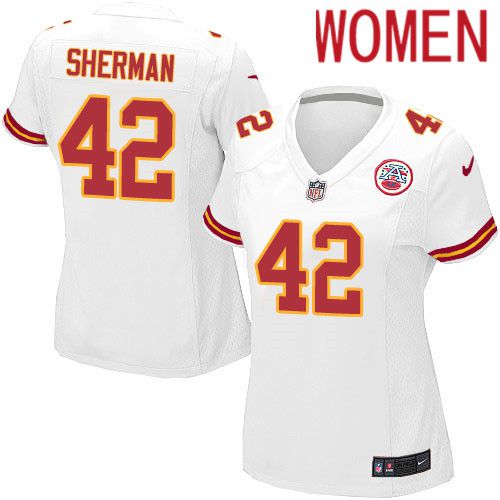 Women Kansas City Chiefs 42 Anthony Sherman Nike White Player Game NFL Jersey